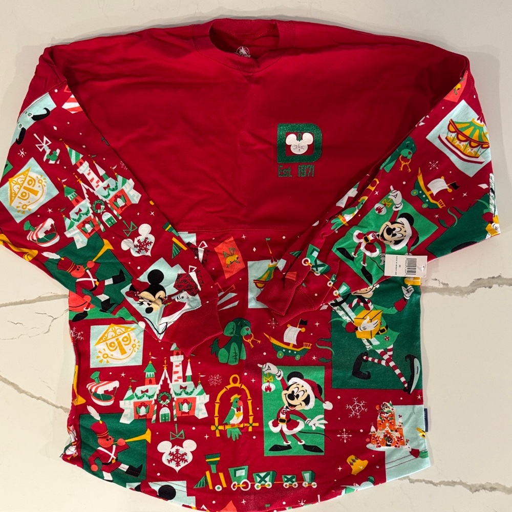 Disney Adults Unisex Christmas Spirit Jersey XS NWT